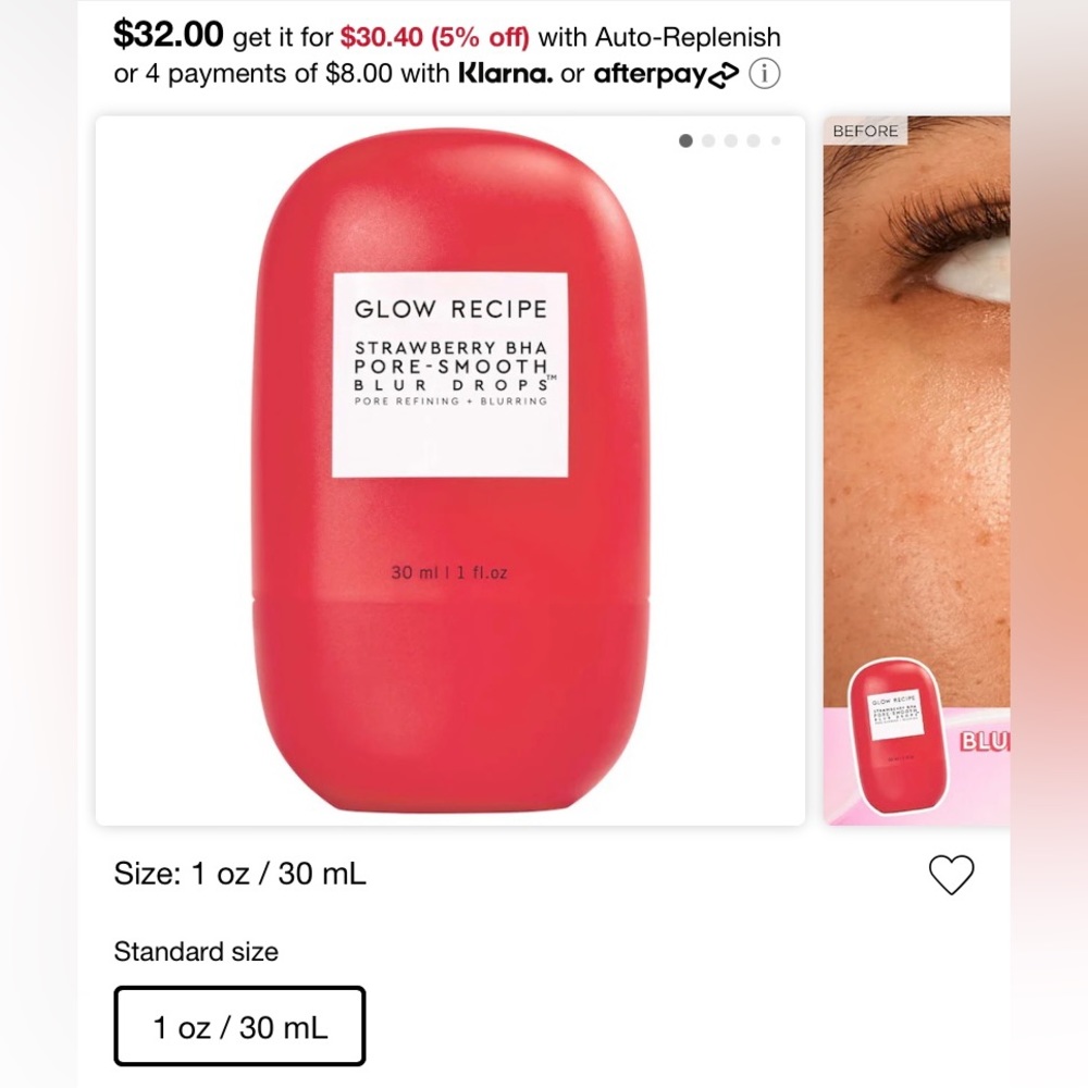 Glow Recipe Blur drops Pore minimizer and primer NWT